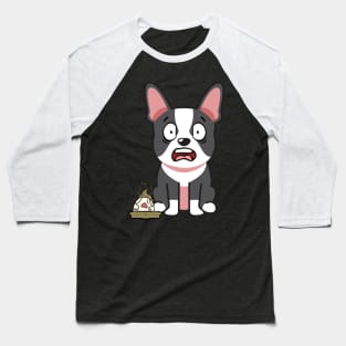 Funny french bulldog steps on a dirty diaper Baseball T-Shirt